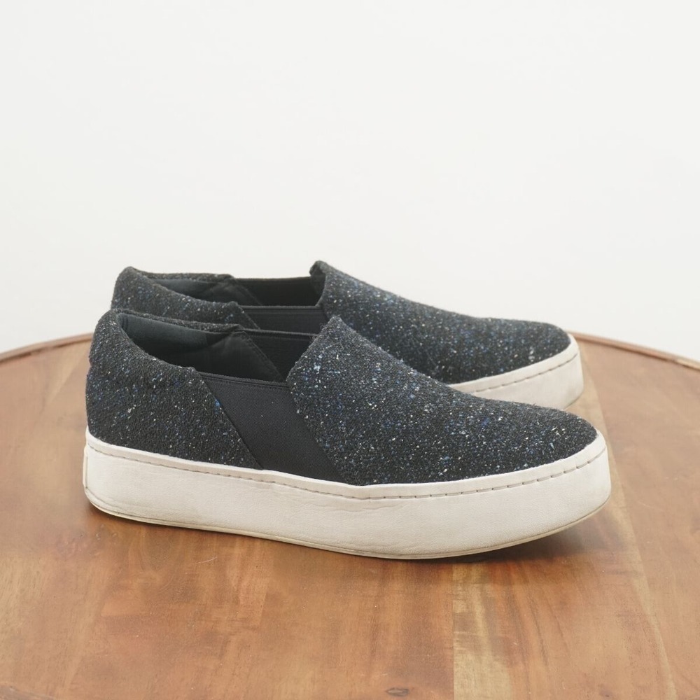 Vince Camuto Womens Warren Platform Sneakers Shoes Tweed Blue Fabric Size 8M